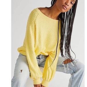 Free People Found My Friend Pullover Sweater - Sunshine Yellow Size XS